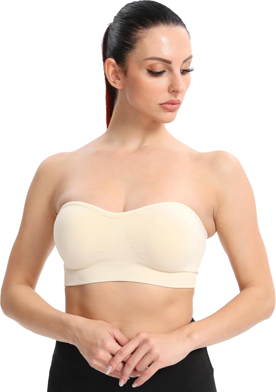 Experience Ultimate Comfort with Our Non-Slip Silicone Strapless Bras for Women - Seamless Wireless Bralette with Removable Padding