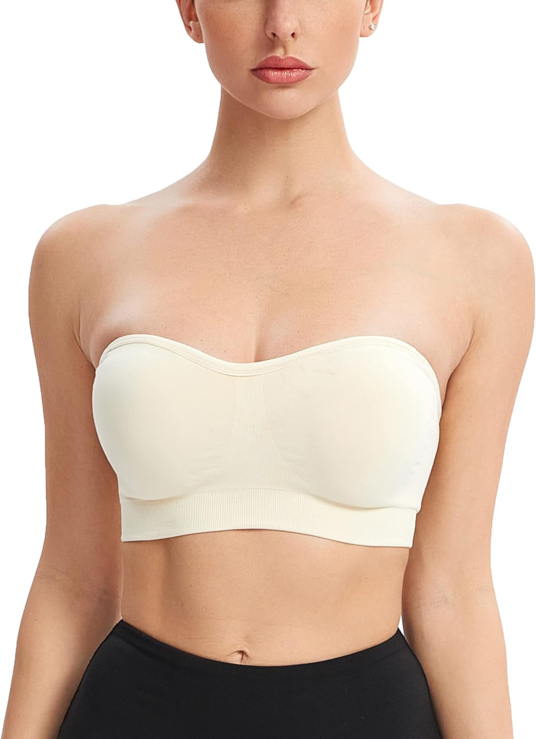 Experience Ultimate Comfort with Our Non-Slip Silicone Strapless Bras for Women - Seamless Wireless Bralette with Removable Padding