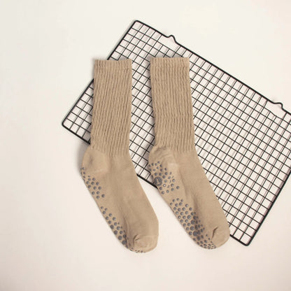 Elevate Your Practice with Our Wholesale Mid-Calf Yoga Socks - Anti-Slip, Sweat-Absorbing Comfort for Women