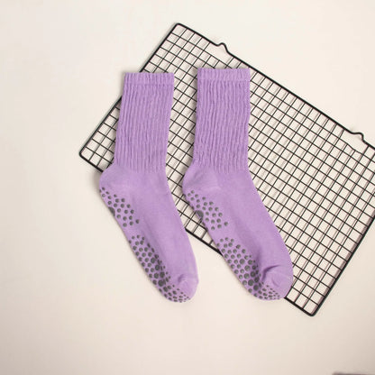 Elevate Your Practice with Our Wholesale Mid-Calf Yoga Socks - Anti-Slip, Sweat-Absorbing Comfort for Women
