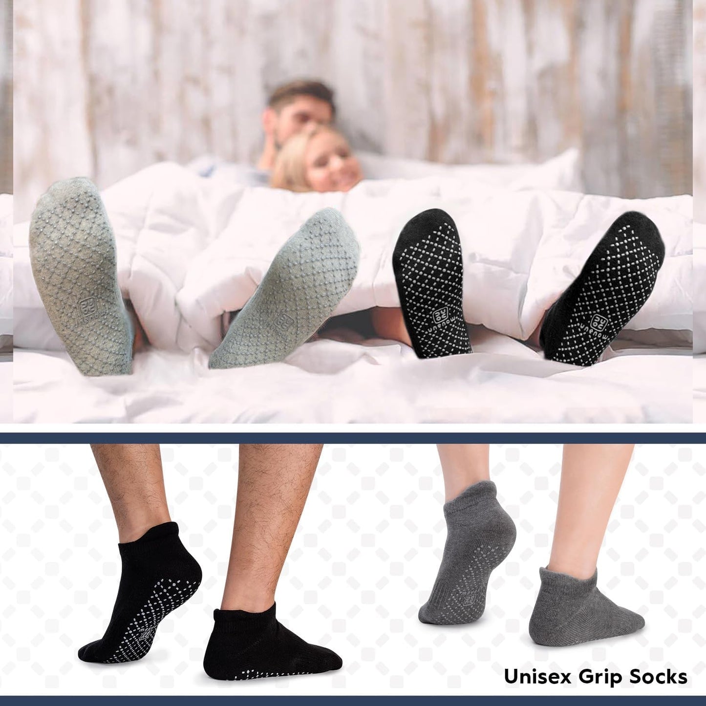 Ultimate Comfort Non-Slip Grip Socks for Yoga, Pilates, and Home Use - Perfect for All Activities!