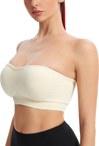 Experience Ultimate Comfort with Our Non-Slip Silicone Strapless Bras for Women - Seamless Wireless Bralette with Removable Padding